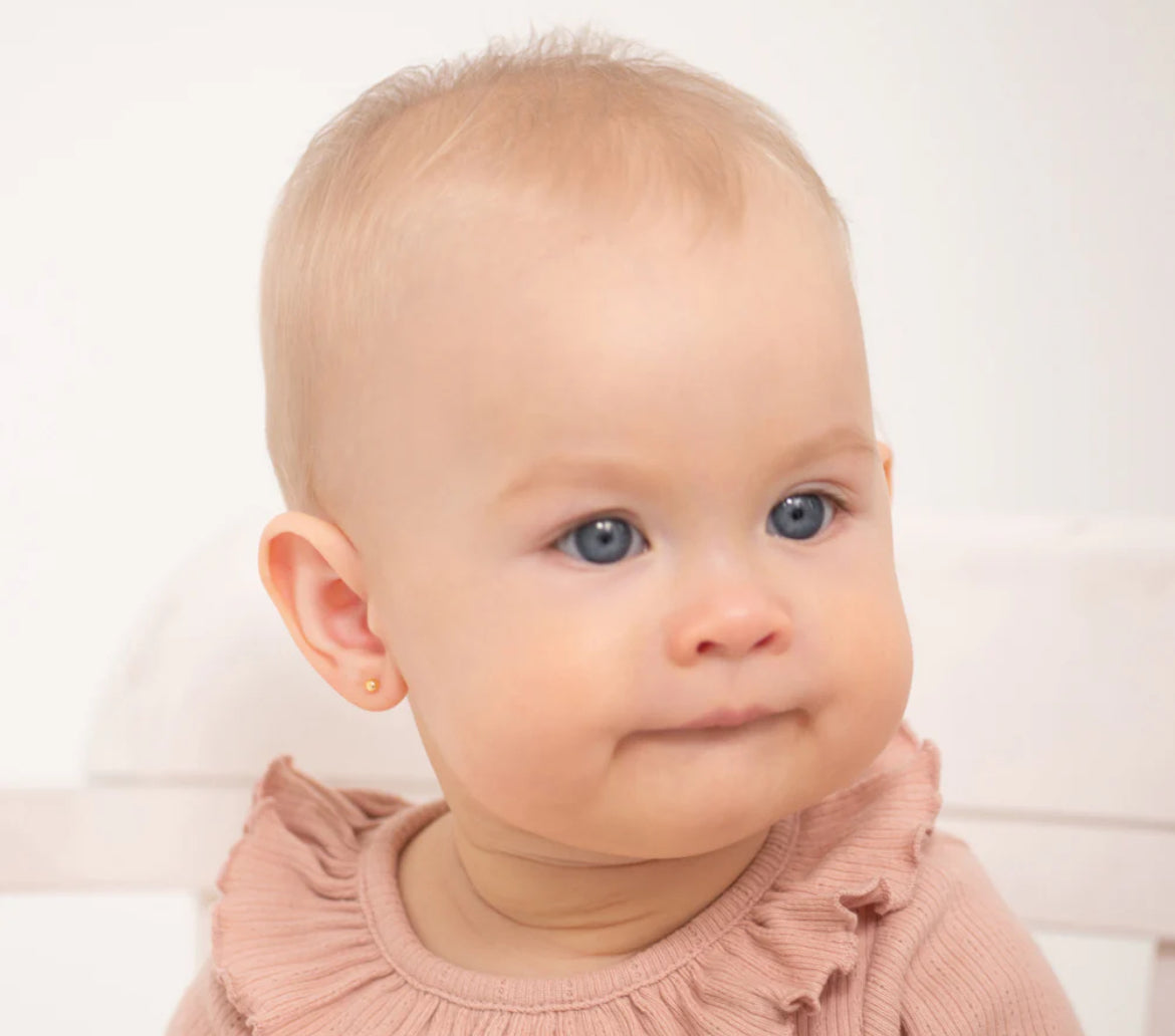 14k Classic Ball Toddler Earrings