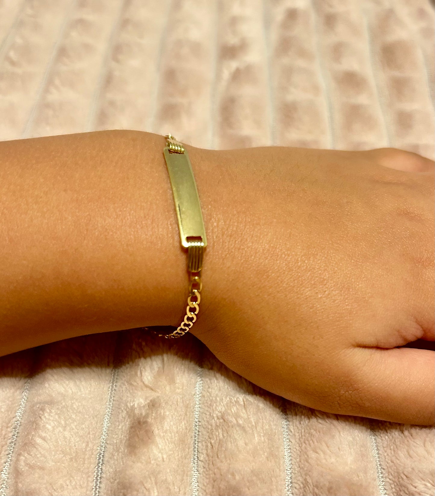 10k Cutout Tag ID Baby Bracelet 6"