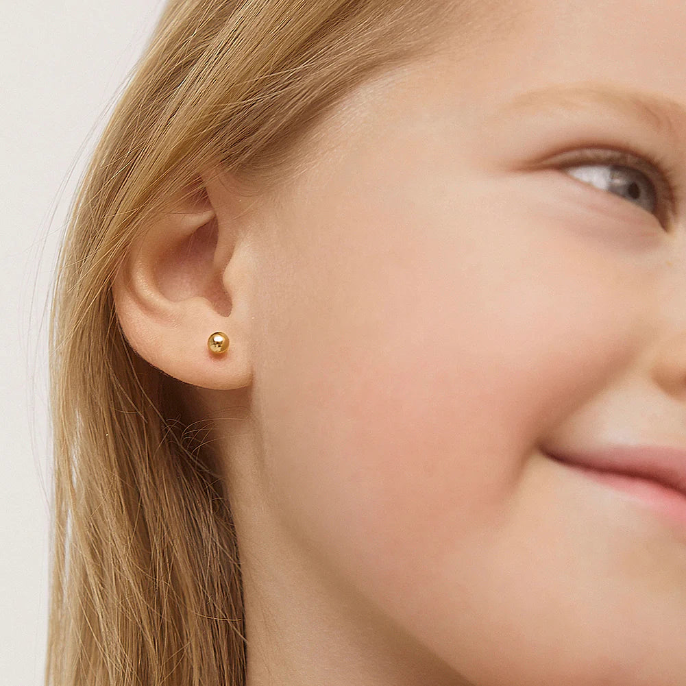 14k Classic Ball Toddler Earrings