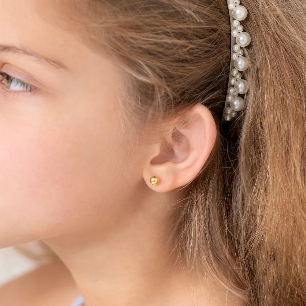 14k Classic Ball Toddler Earrings