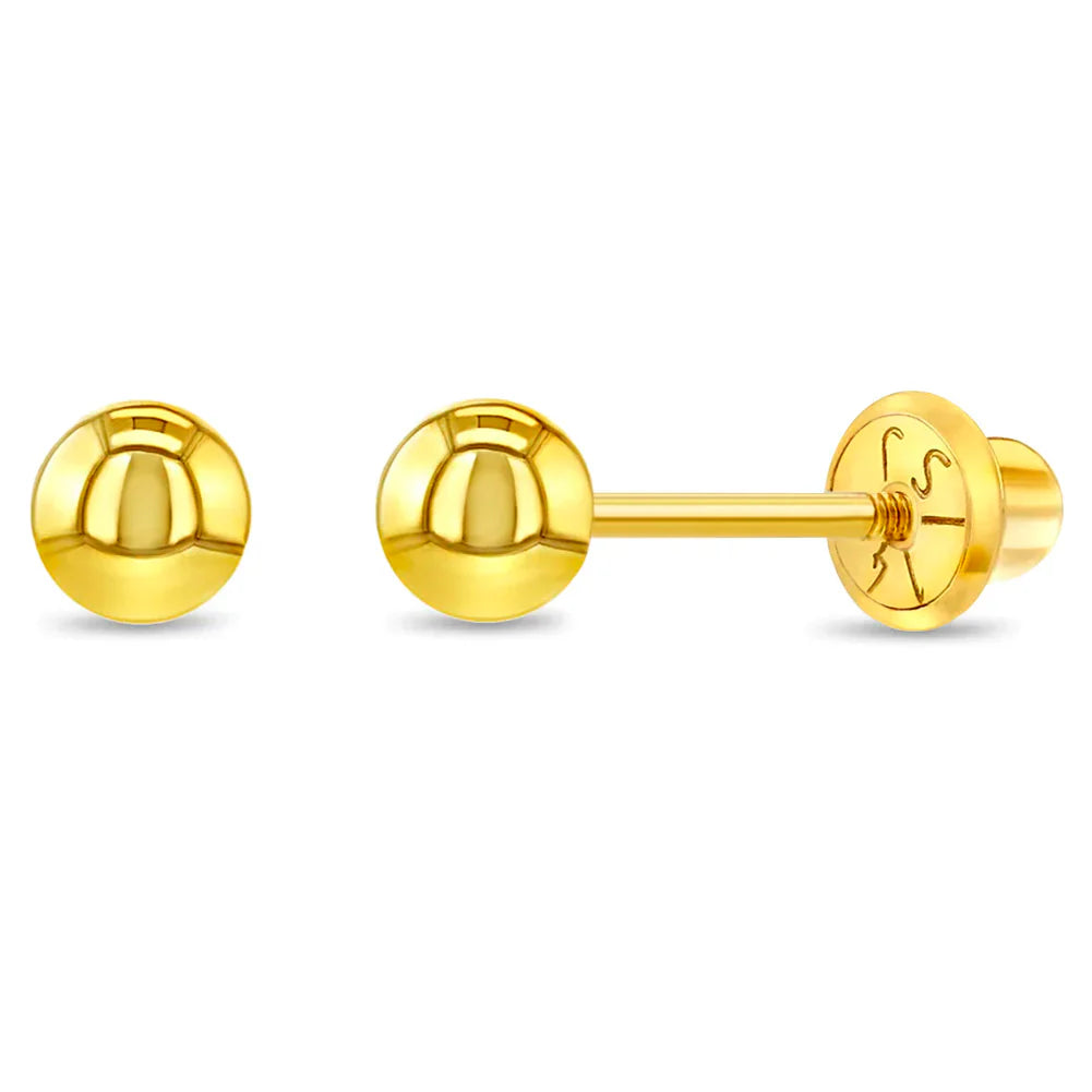 14k Classic Ball Toddler Earrings