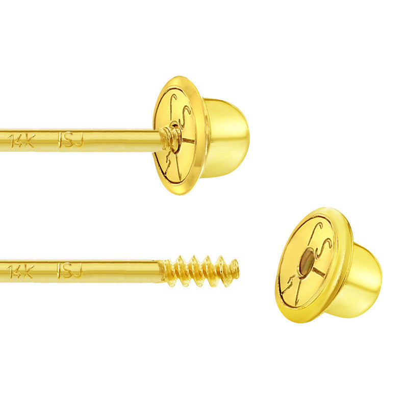 14k 3 Point CZ Crown Toddler Earrings