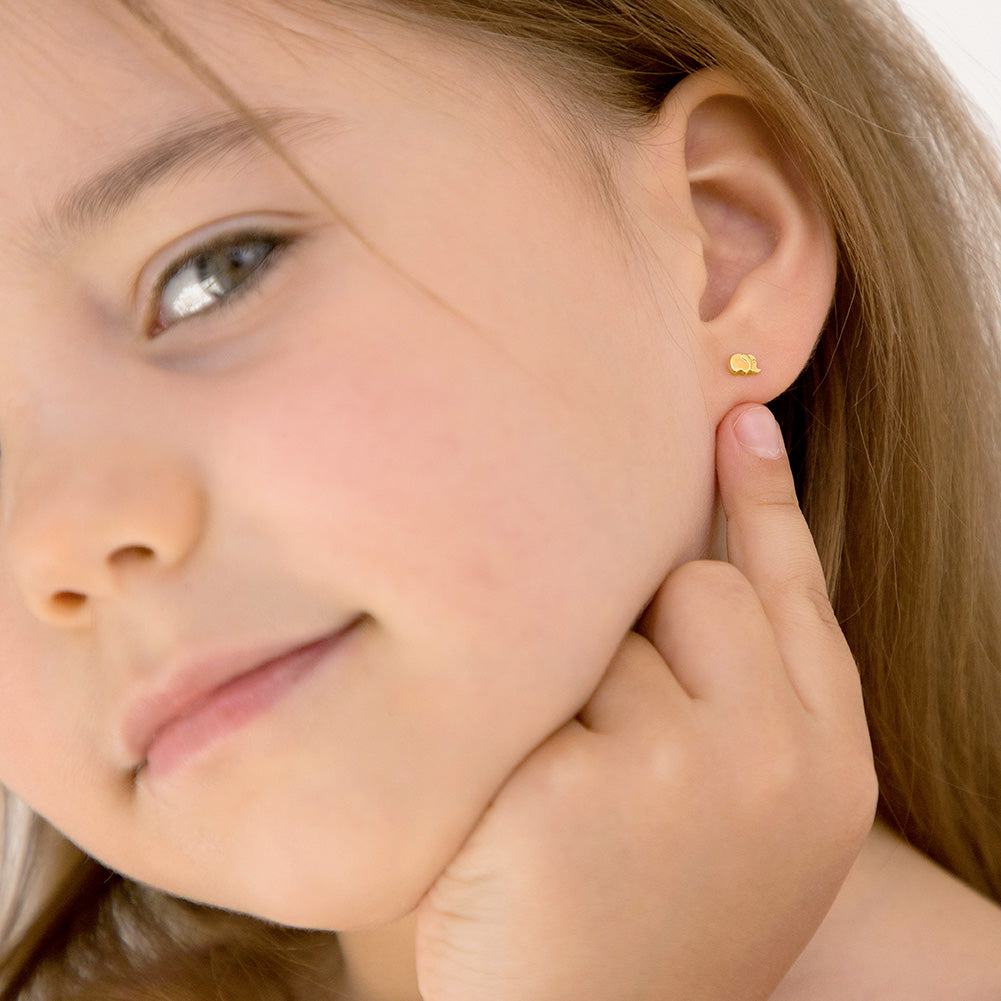 14k Playful Elephant Baby Earrings