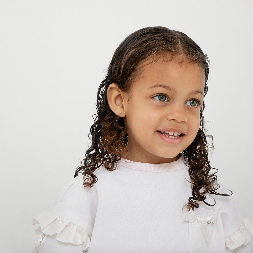 14k Tiny CZ Birthstone Toddler Earrings