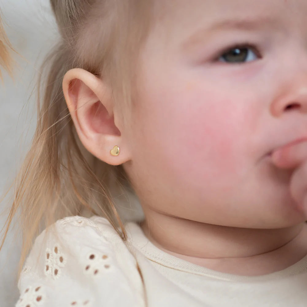 14k Polished Heart Children's Earrings