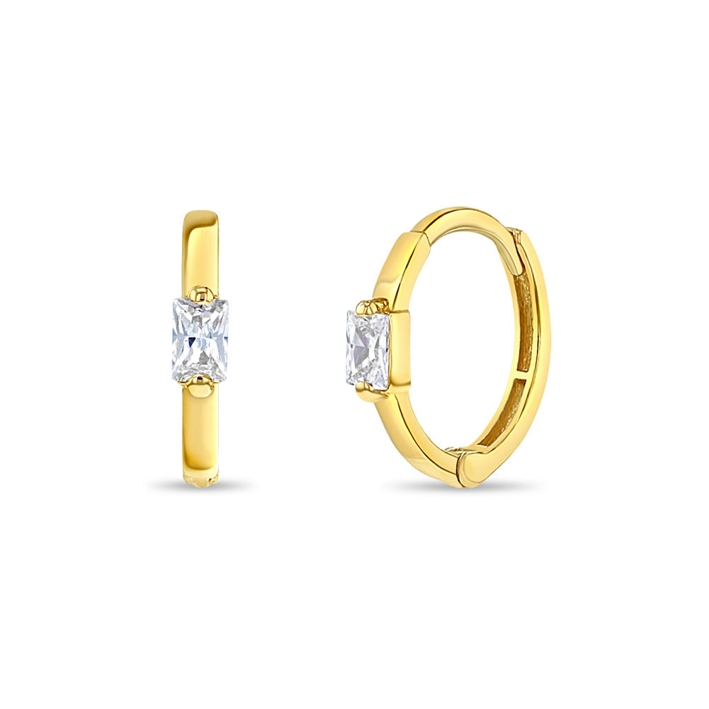 14k Baguette Hoop Earrings