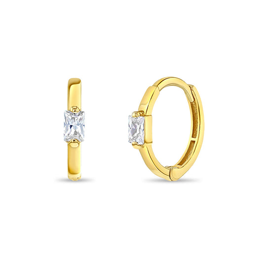 14k Baguette Hoop Earrings