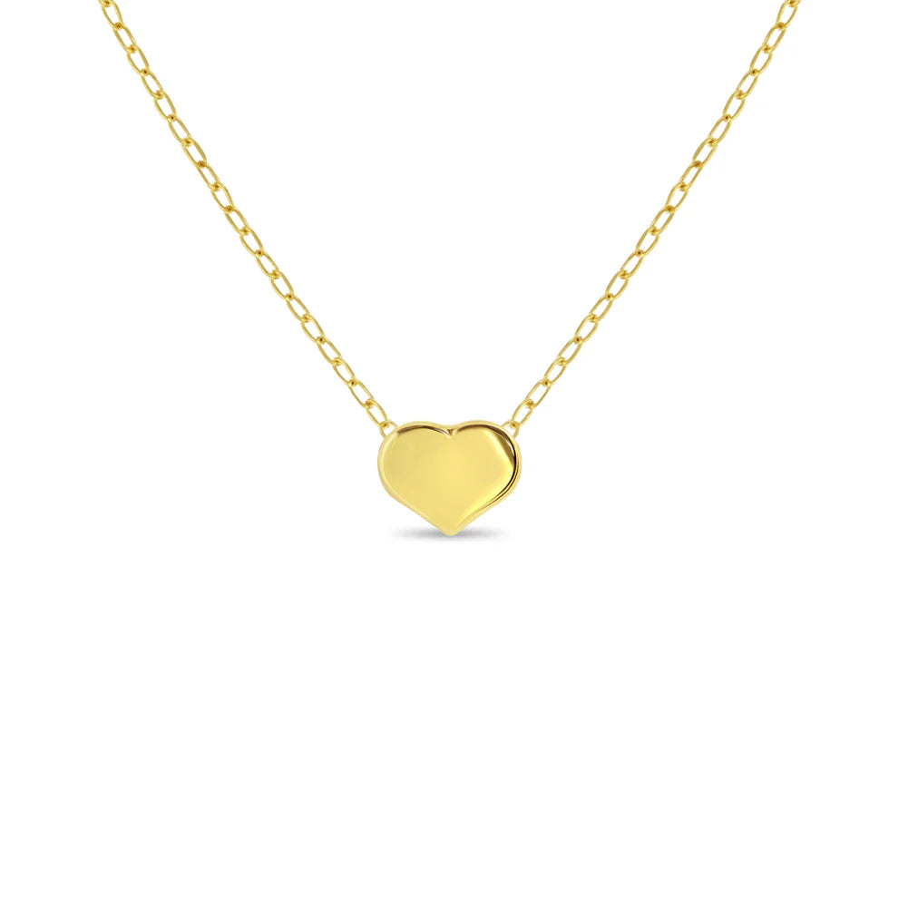 Mini Puffed Heart Women's Necklace 16" to 17"