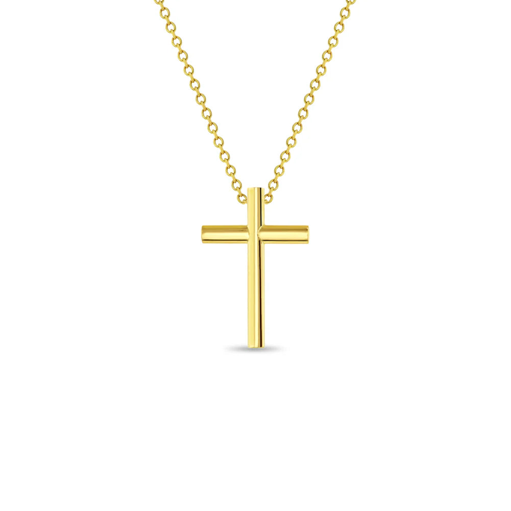14k Small Cross Women's Pendant Necklace 16" to 18"