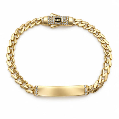 14k Semi-Solid Gold Curb Chain Bracelet 5.5