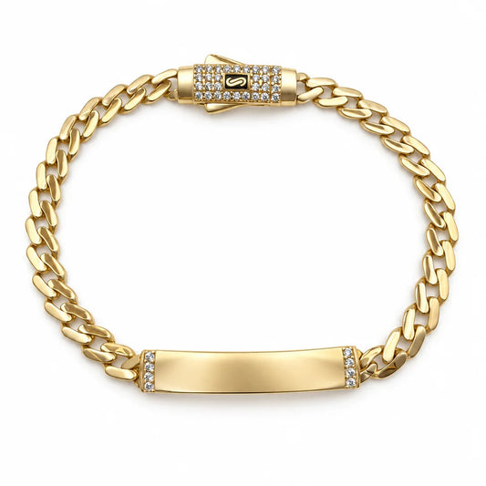 14k Semi-Solid Gold Curb Chain Bracelet 5.5
