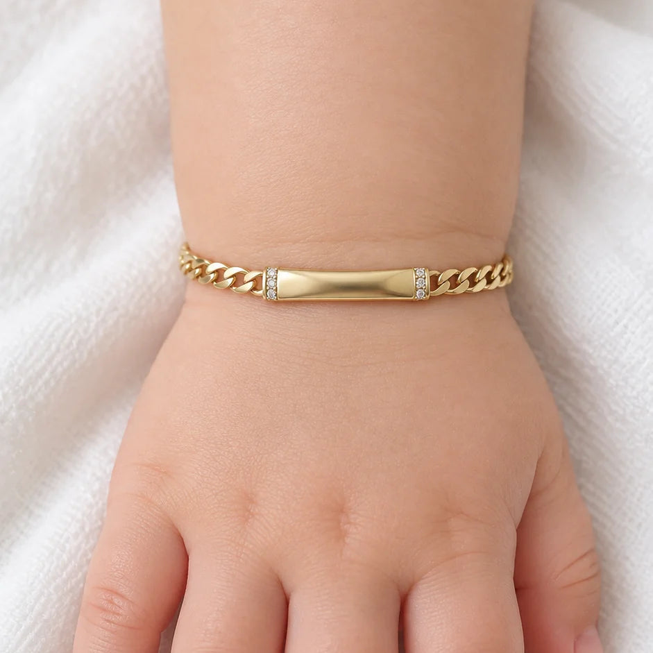 14k Semi-Solid Gold Curb Chain Bracelet 5.5