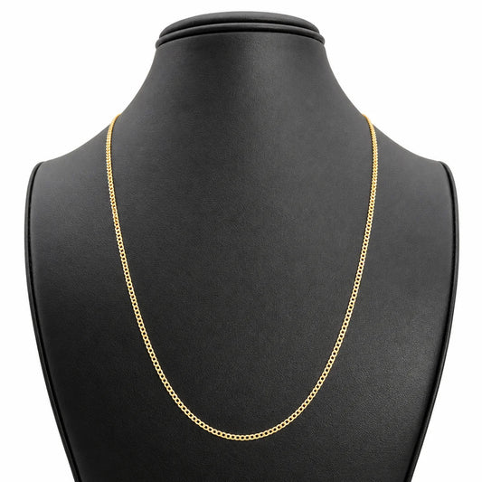 Solid Flat Curb Chain 14K Gold – 20" | 2mm