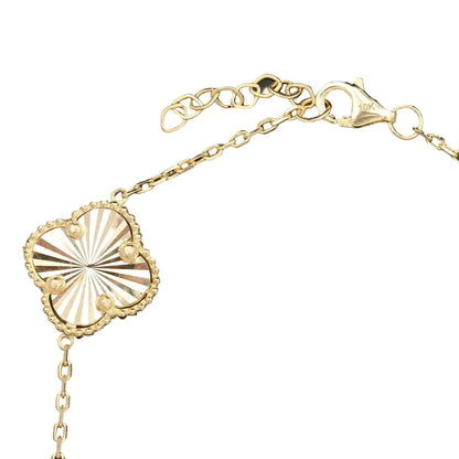 10k Yellow Gold Flowers Women's Bracelet 6.5g
