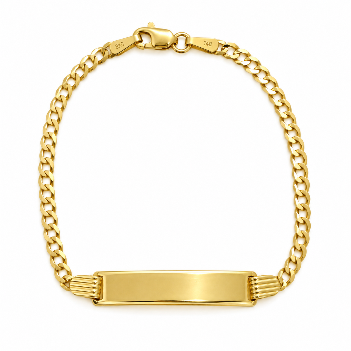 14k Tag ID Shiny Cut Baby Bracelet 6"