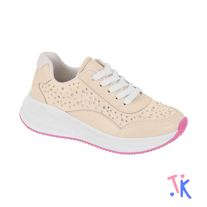 Zapatillas para niñas color crema