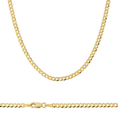 10k Gold 3mm Flat Curb Chain