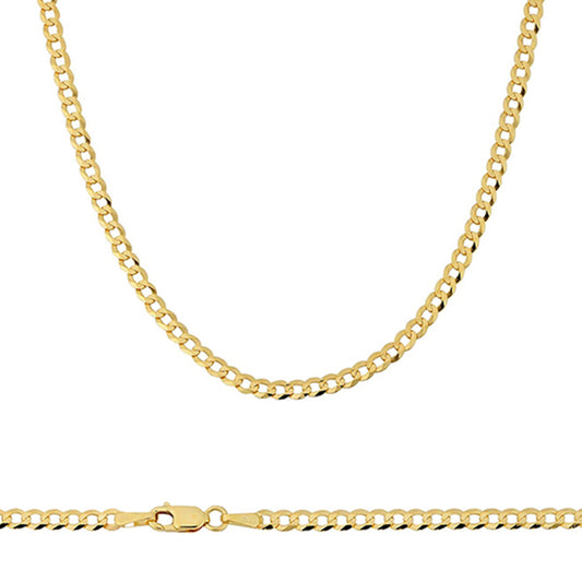 10k Gold 3mm Flat Curb Chain