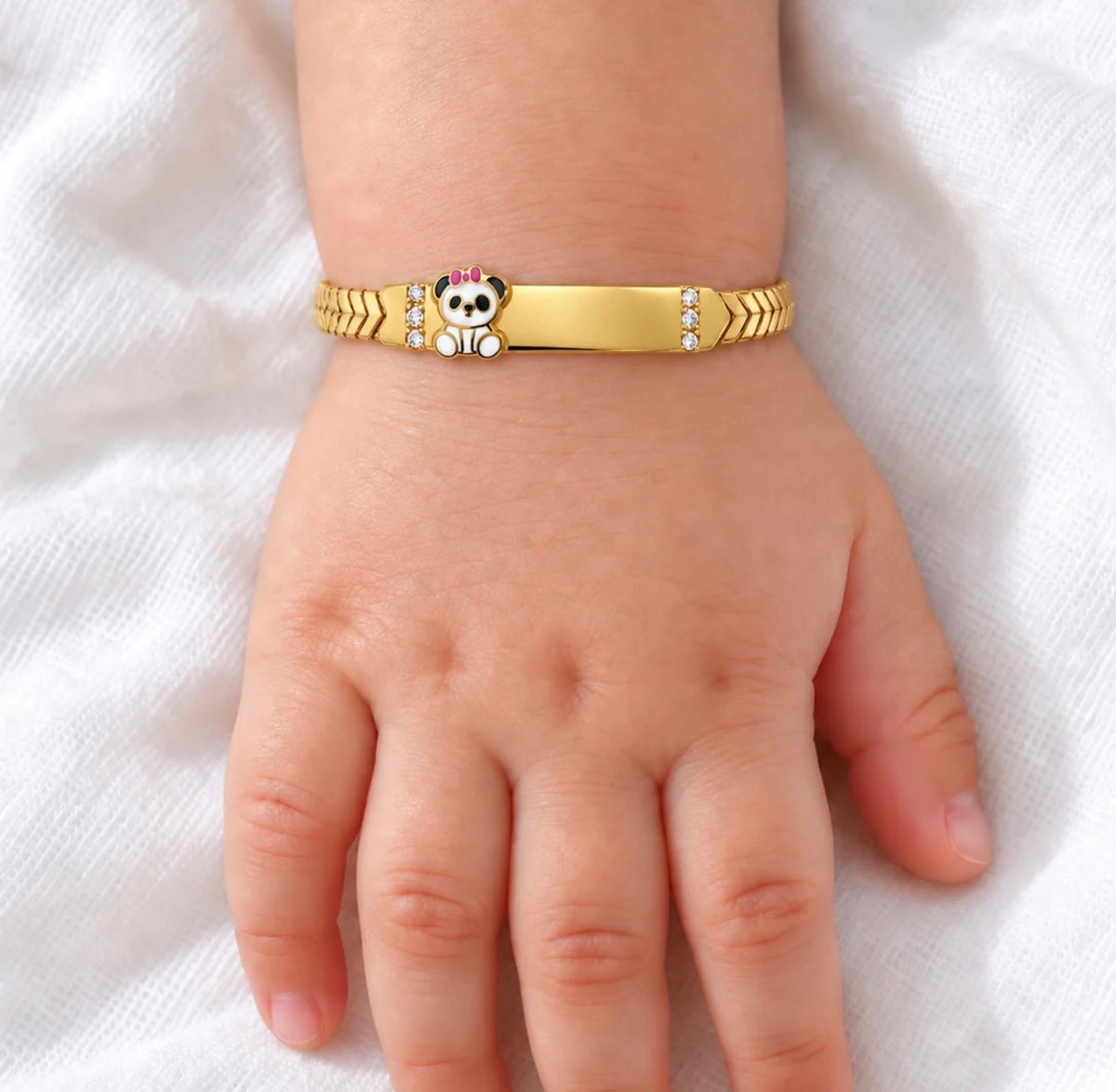 14k Semi-Solid Gold Chevron Bracelet 5.5
