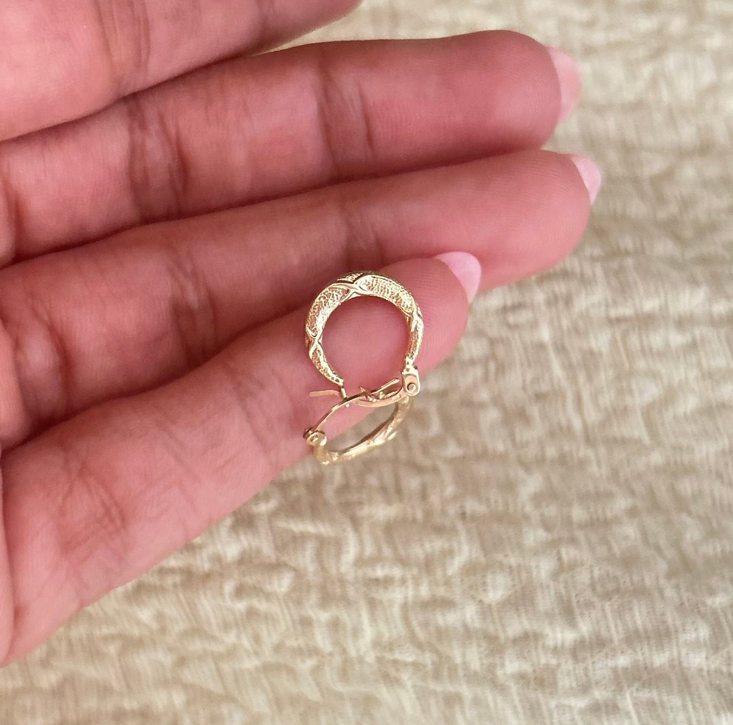 10k Yellow Gold Hoop Earrings Tiny