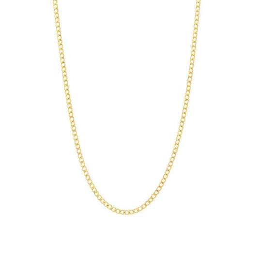 Solid Flat Curb Chain 14K Gold – 16" | 2mm