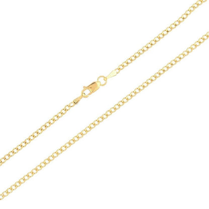 Solid Flat Curb Chain 14K Gold – 16" | 2mm