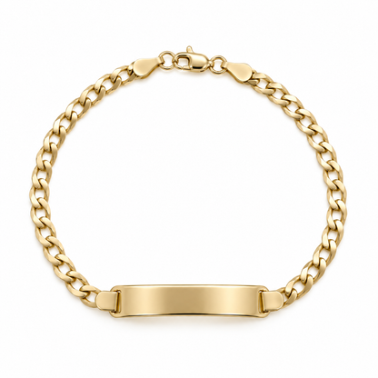 14k Curb Link Identification Baby Bracelet 6"