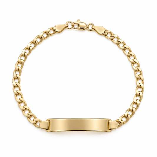 14k Curb Link Identification Baby Bracelet 6"