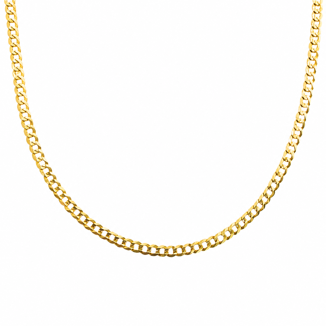14k Gold 4mm Flat Curb Chain