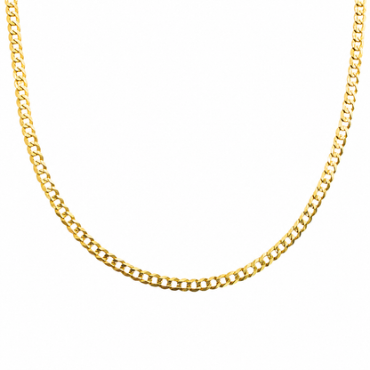 14k Gold 4mm Flat Curb Chain
