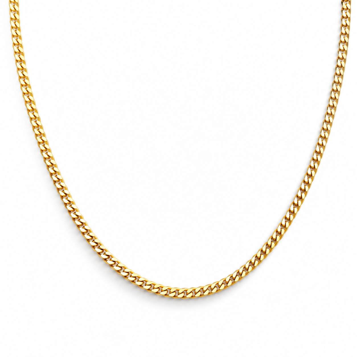 Solid Cuban Chain 10K Gold – 16" | 2mm