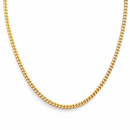 Solid Cuban Chain 10K Gold – 16" | 2mm