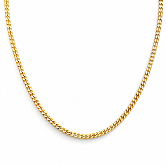 Solid Cuban Chain 10K Gold – 16" | 2mm