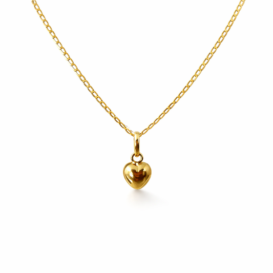 10k Gold 2mm Flat Curb Chain + charm 18"