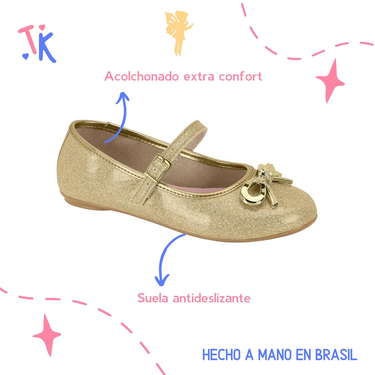 Flat Shoes Gold Ballerinas Shoes Doradas