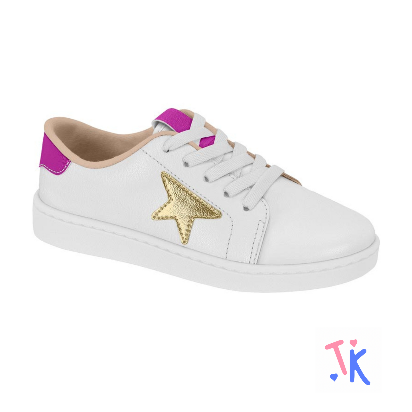 Zapatillas blancas para niñas con estrella