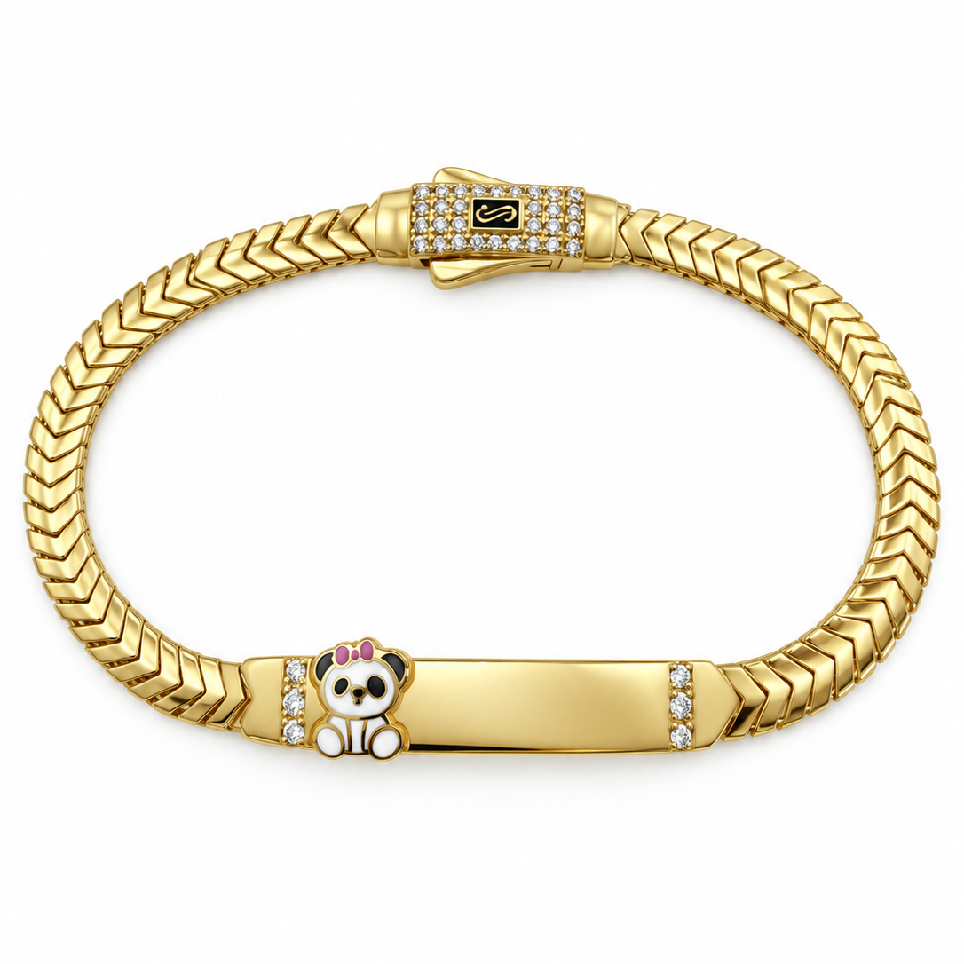 14k Semi-Solid Gold Chevron Bracelet 5.5