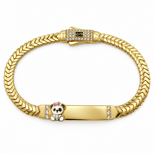 14k Semi-Solid Gold Chevron Bracelet 5.5