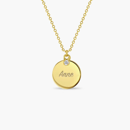 14k Round Tag ID Children's Necklace