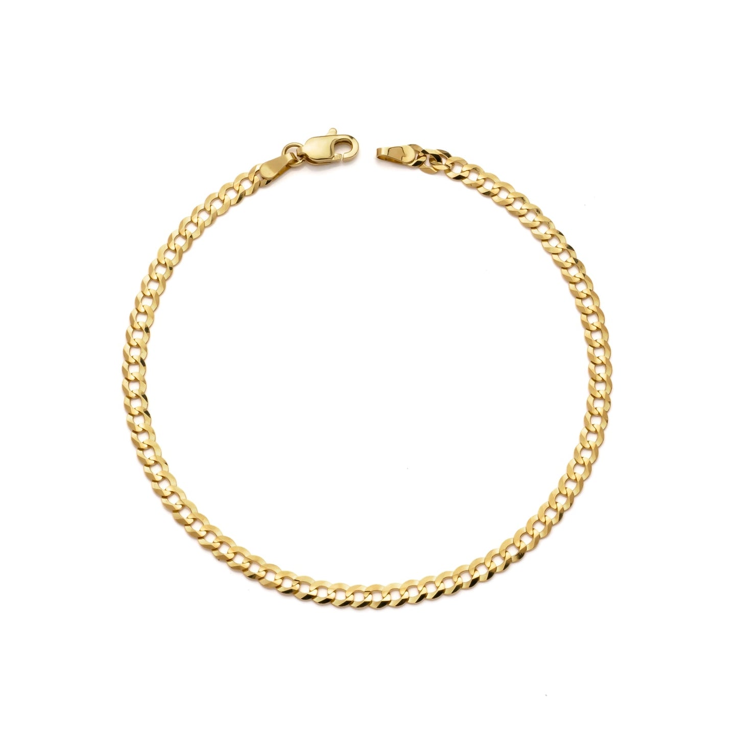 10k Yellow Gold Solid Curb Cuban Bracelet Woman Size 7.5"