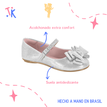 Flat Shoes Plated Ballerinas Shoes Plateadas