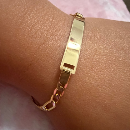 14k Classic Figaro Identification Baby Bracelet 5" to 5.5"(charm no included)