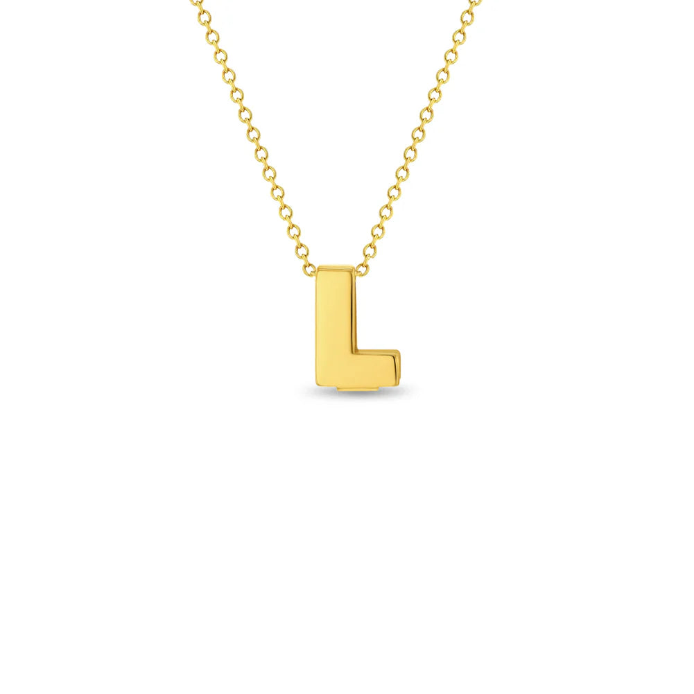 Cadena para niña con letra inicial 14k