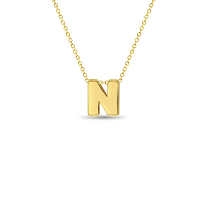 Cadena para niña con letra inicial 14k