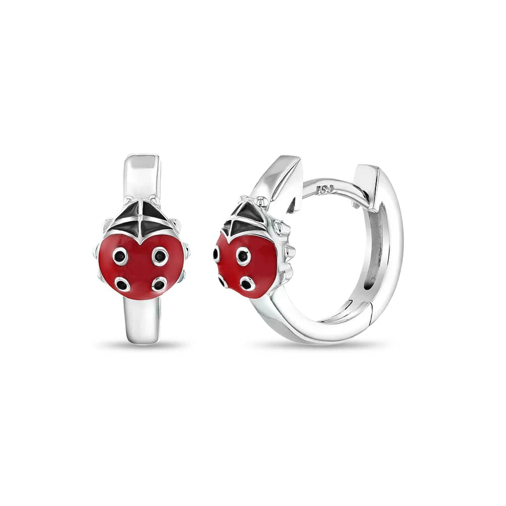 Pendientes de aro Huggie de Ladybug Girls