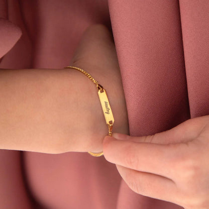 Pulsera clásica de eslabones cubanos de 14 k para bebé, de 4,5" a 5,5"