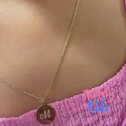 14k Round Tag ID Children's Necklace