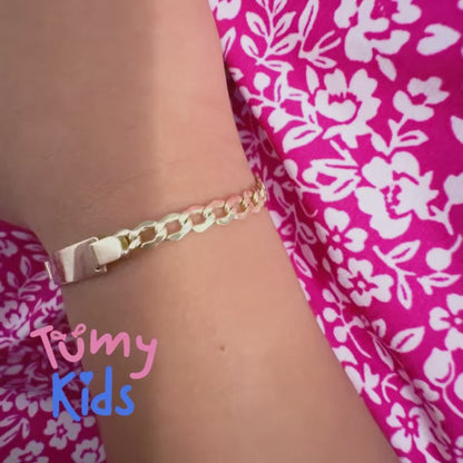 14k Curb Link Identification Baby Bracelet 6"