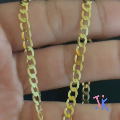 10k Gold 5mm Flat Curb Chain