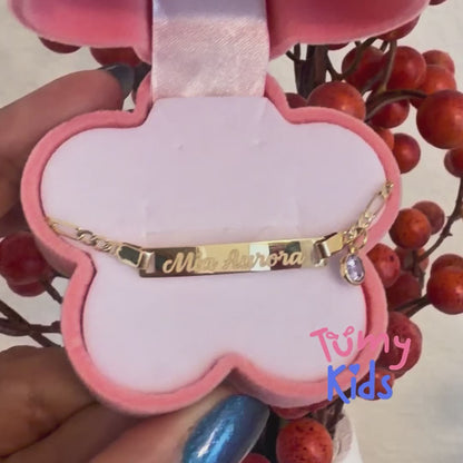 14k Classic Figaro Identification Baby Bracelet 5" to 5.5"(charm no included)